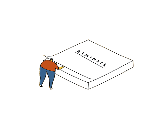 An illustration of a person with a reminder